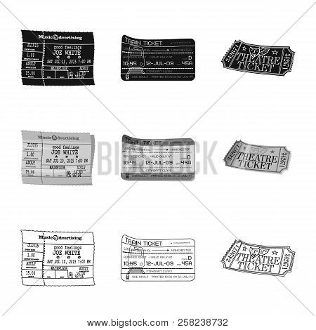 Vector Design Of Ticket And Admission Logo. Set Of Ticket And Event Stock Vector Illustration.