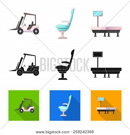 Vector Design Of Airport And Airplane Icon. Set Of Airport And Plane Vector Icon For Stock.