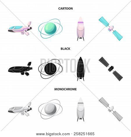 Vector Illustration Of Mars And Space Logo. Set Of Mars And Planet Vector Icon For Stock.