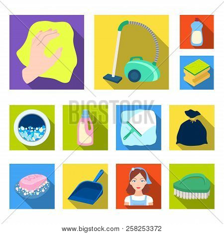 Cleaning And Maid Flat Icons In Set Collection For Design. Equipment For Cleaning Vector Symbol Stoc