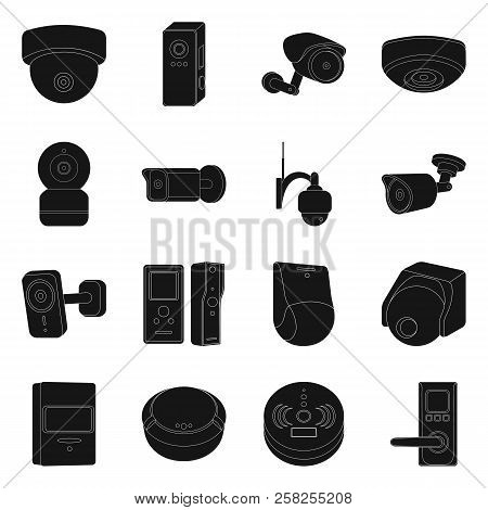 Vector Illustration Of Cctv And Camera Logo. Set Of Cctv And System Vector Icon For Stock.