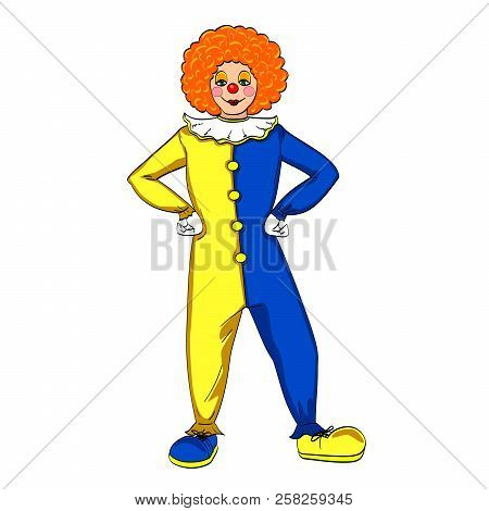 Theater, Circus, A Woman In A Jester Costume. Object On White Background Raster