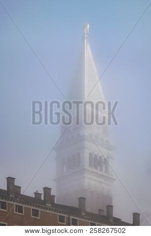 Fog Winter Scene San Marcos Piazza, Venice, Italy
