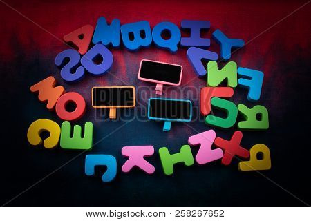 Mini Size  Notice Board Made Of Wood And Colorful Letters