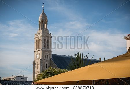 Architectural Detail Of The Exterior Of The Church Of St. Croix In Saint Gilles Croix De Vie Infranc