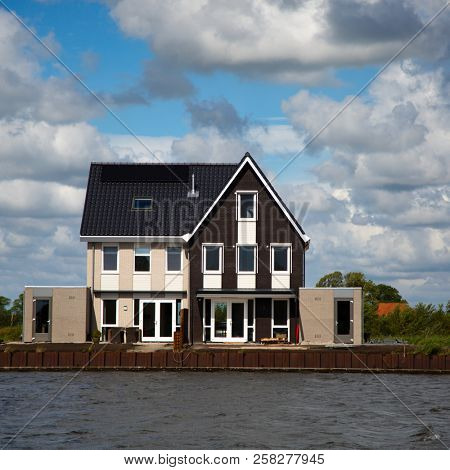 Housing development on the waterfont in Sneek, Friesland, the Netherlands