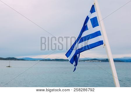 Ouranoupoli, Greece - September 23, 2014: Pilgrims Take A Ferry To The Holy Mountain Athos