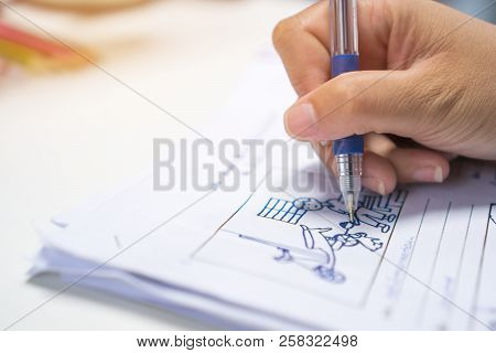 Storyboard Or Storytelling Drawing Creative For Film Process Pre-production Media Films Story Script