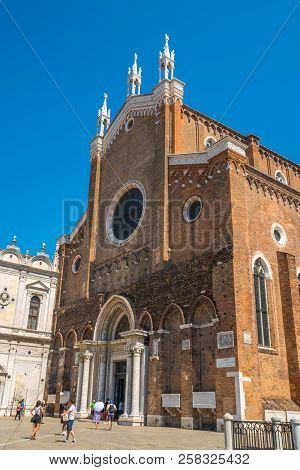 Venice, Italy - 17.08.2018: The Renaissance Basilica Of Saints Giovanni And Paolo In Venice