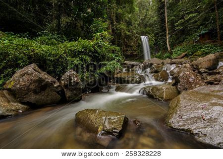 Deep Forest Waterfall Crocker Range Mahua Tambunan, Sabah,malaysia