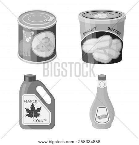 Vector Design Of Can And Food Icon. Collection Of Can And Package Stock Vector Illustration.