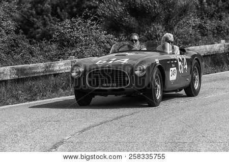 Pesaro Colle San Bartolo , Italy - May 17 - 2018 : Ferrari 340 America Spider Vignale	1952 Old Racin