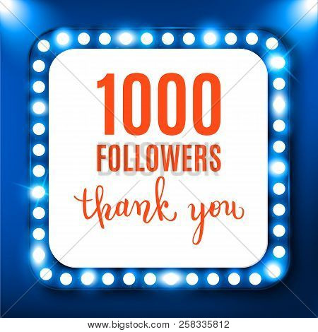 1000 Followers, Social Media Banner, Congratulation, Celebration, Vector Illustration
