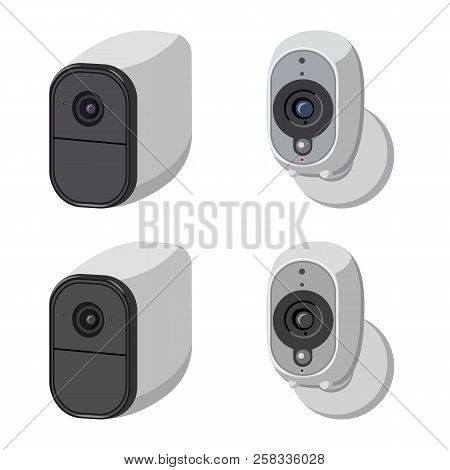 Vector Design Of Cctv And Camera Icon. Set Of Cctv And System Vector Icon For Stock.