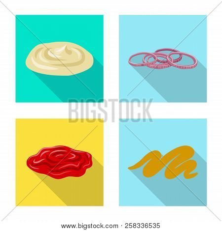 Vector Illustration Of Burger And Sandwich Symbol. Collection Of Burger And Slice Stock Vector Illus