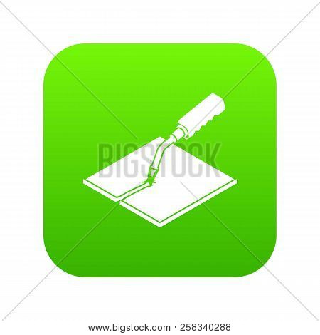 Welding Torch Icon Green Isolated On White Background
