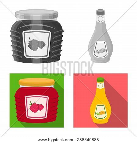 Vector Illustration Of Can And Food Icon. Collection Of Can And Package Stock Vector Illustration.