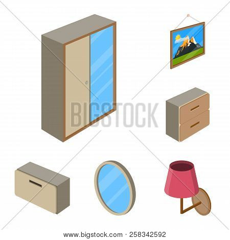 Vector Illustration Of Bedroom And Room Logo. Collection Of Bedroom And Furniture Stock Symbol For W