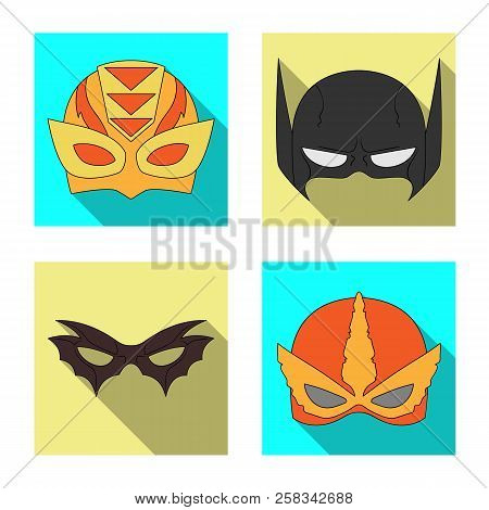 Vector Design Of Hero And Mask Logo. Collection Of Hero And Superhero Stock Vector Illustration.