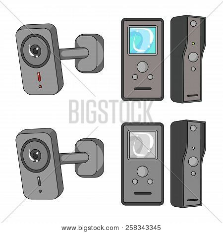 Isolated Object Of Cctv And Camera Sign. Collection Of Cctv And System Stock Symbol For Web.