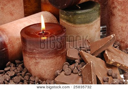 Candele profumate al cioccolato
