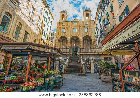 Genoa (genova) Italy, May 05, 2017 - San Pietro (saint Peter) In Banchi Church, In Historic Center O