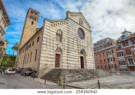 Genoa (genova), Italy, May 05, 2017 - Santo Stefano (saint Stephen) Church In Genoa City Center, Ita