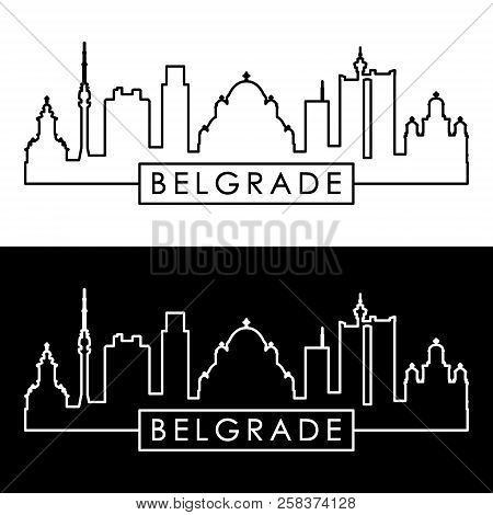 Belgrade Skyline. Linear Style. Editable Vector File.