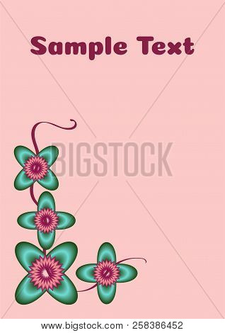 Fashion Greeting Card Template With Stylized Flowers