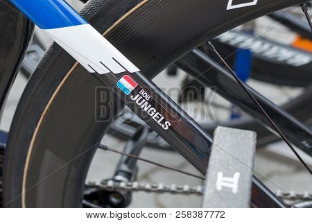 Ruzomberok, Slovakia - September 14, 2018: Bob Jungels Bicycle Detail Before Third Stage Of Road Cyc