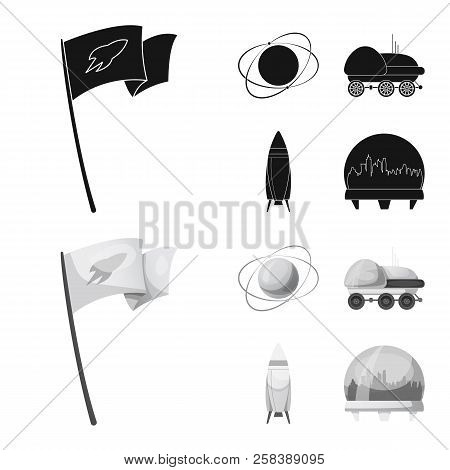Vector Design Of Mars And Space Icon. Set Of Mars And Planet Stock Vector Illustration.