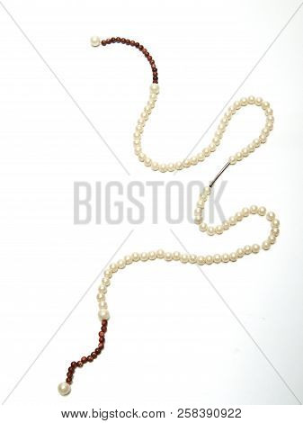 Natural Pearl Necklace On White