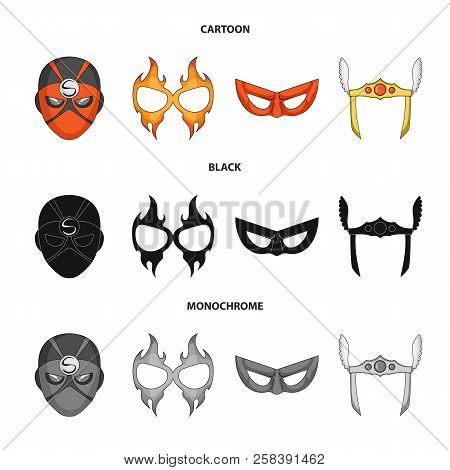 Vector Illustration Of Hero And Mask Icon. Collection Of Hero And Superhero Vector Icon For Stock.