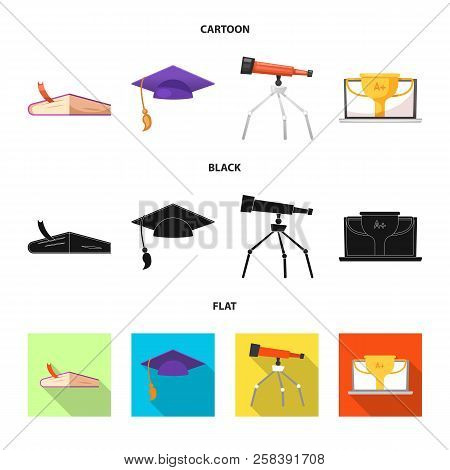 Vector Illustration Of Education And Learning Symbol. Collection Of Education And School Vector Icon