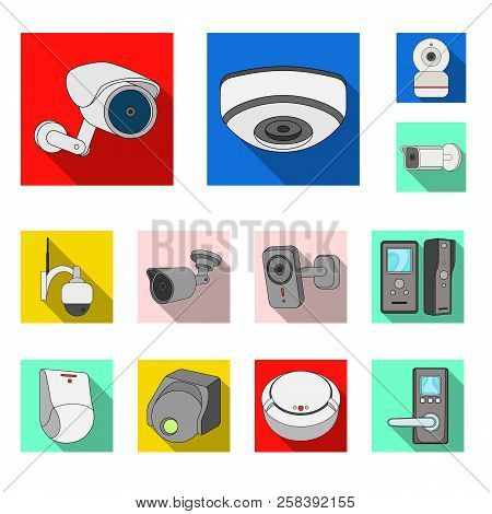 Isolated Object Of Cctv And Camera Logo. Collection Of Cctv And System Vector Icon For Stock.