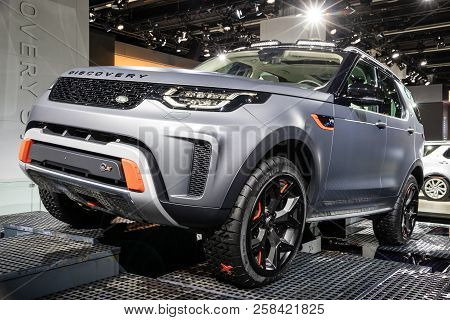 Frankfurt, Germany - Sep 13, 2017: New Land Rover Discovery Svx Car Showcased At The Frankfurt Iaa M