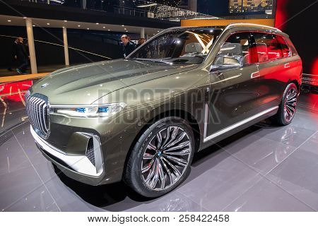 Frankfurt, Germany - Sep 13, 2017: Bmw X7 Iperformance Suv Car Showcased At The Frankfurt Iaa Motor 