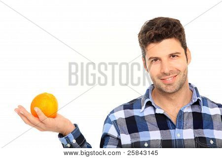 Man Holding An Orange