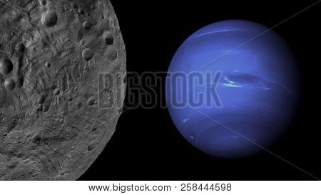 Planets and galaxy, cosmos,  physical cosmology, science fiction wallpaper. Beauty of deep space. Bi