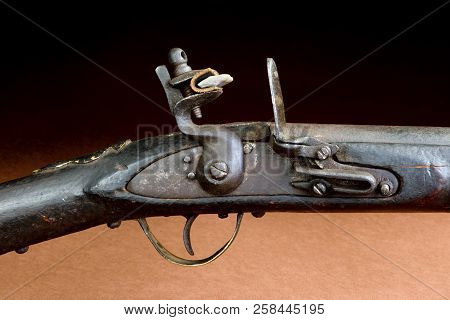 American Flintlock Rifle Made Around 1840 And Used By American Indians.