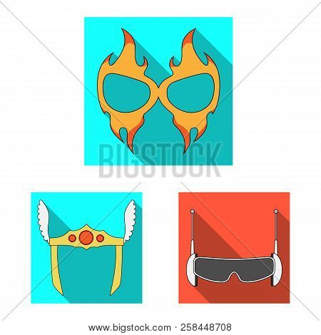 Vector Design Of Hero And Mask Icon. Set Of Hero And Superhero Vector Icon For Stock.