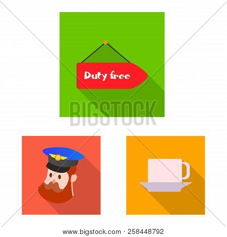 Vector Design Of Airport And Airplane Logo. Set Of Airport And Plane Stock Vector Illustration.
