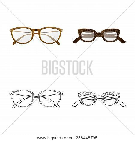 Vector Illustration Of Glasses And Frame Symbol. Set Of Glasses And Accessory Stock Vector Illustrat