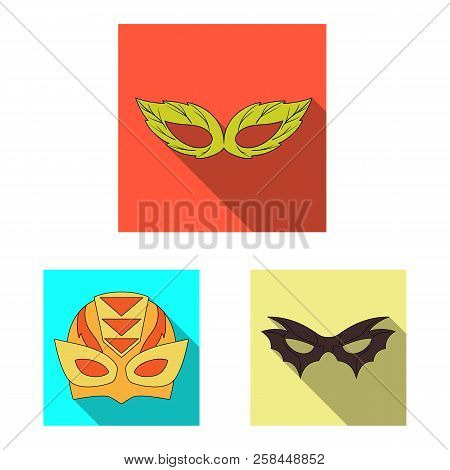 Vector Design Of Hero And Mask Icon. Collection Of Hero And Superhero Stock Vector Illustration.