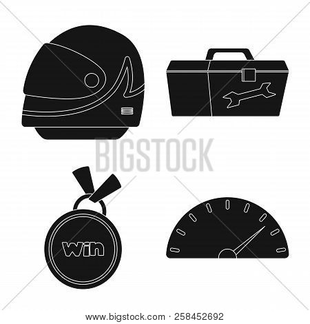 Isolated Object Of Car And Rally Symbol. Collection Of Car And Race Stock Vector Illustration.