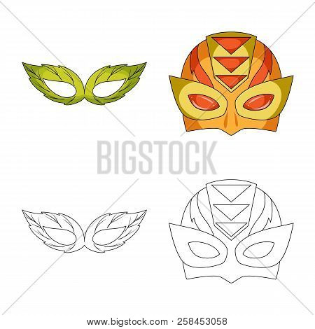 Vector Design Of Hero And Mask Sign. Collection Of Hero And Superhero Vector Icon For Stock.