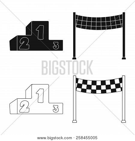 Vector Design Of Car And Rally Symbol. Set Of Car And Race Stock Vector Illustration.