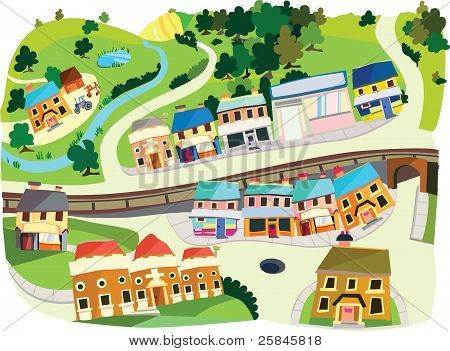 Wektor Cartoon Village.eps