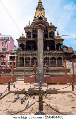 Patan, Lalitpur, Nepal - July 17, 2018 : Street View At Patan Durbar Square, Unesco World Heritage S