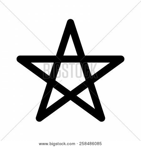 Pentagram Sign - Five-pointed Star. Magical Symbol Of Faith. Simple Flat Black Illustration With Rou